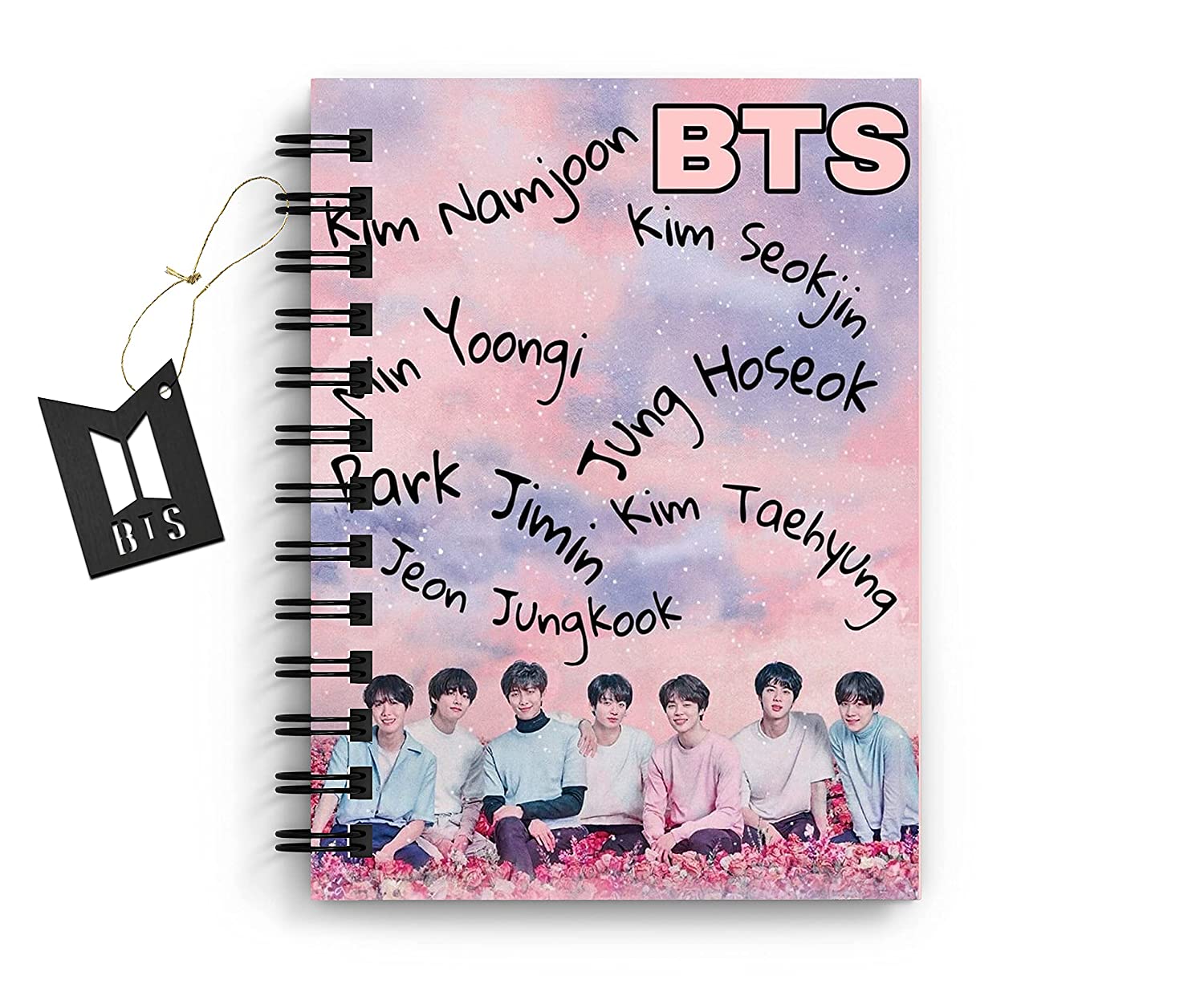 DI-Kraft Unruled Paper BTS Theme Graphic Printed Journal Diary Spiral Notebooks Wire Bound Memo Notepads Diary Notebooks Planner