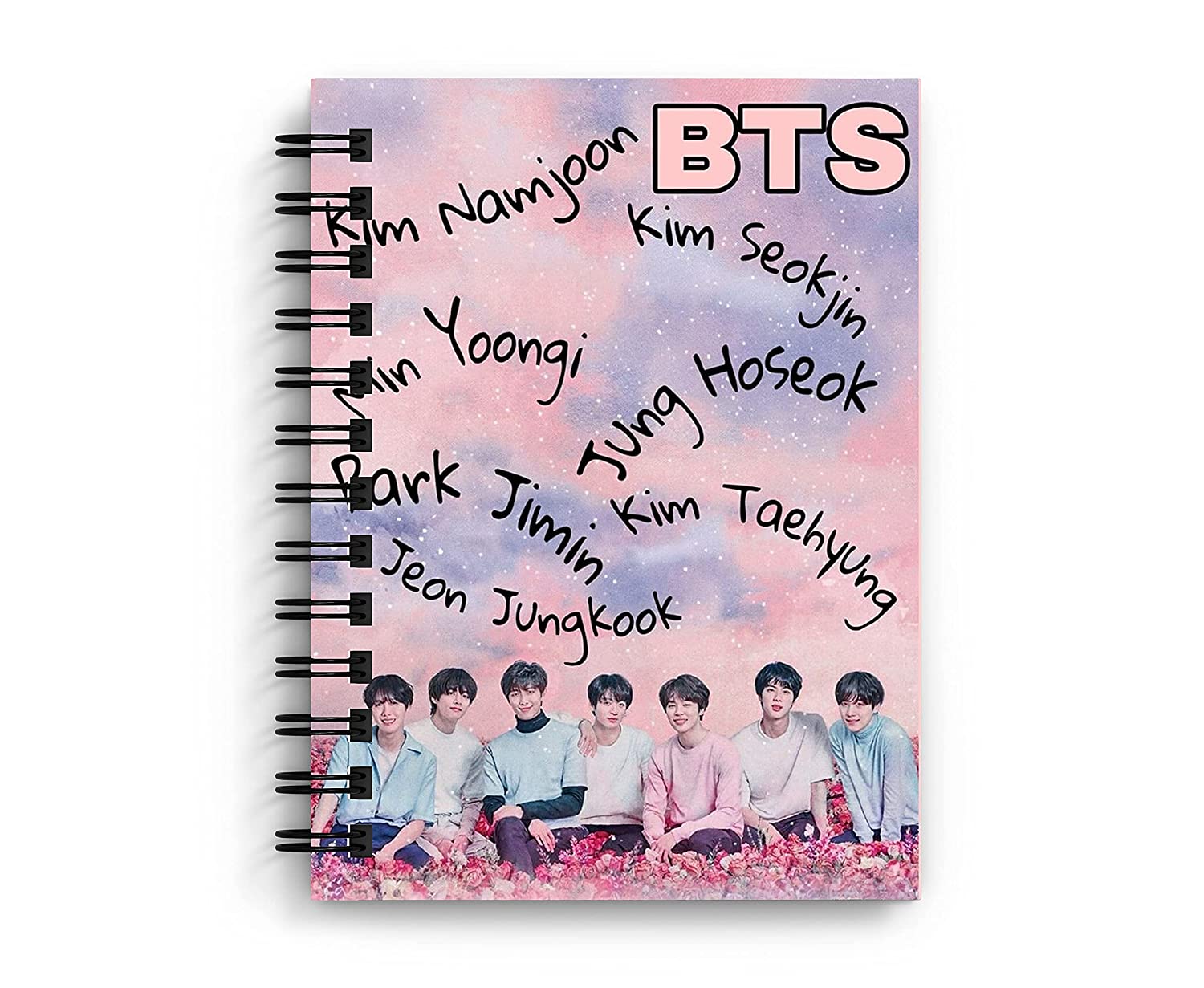 DI-Kraft Unruled Paper BTS Theme Graphic Printed Journal Diary Spiral Notebooks Wire Bound Memo Notepads Diary Notebooks Planner