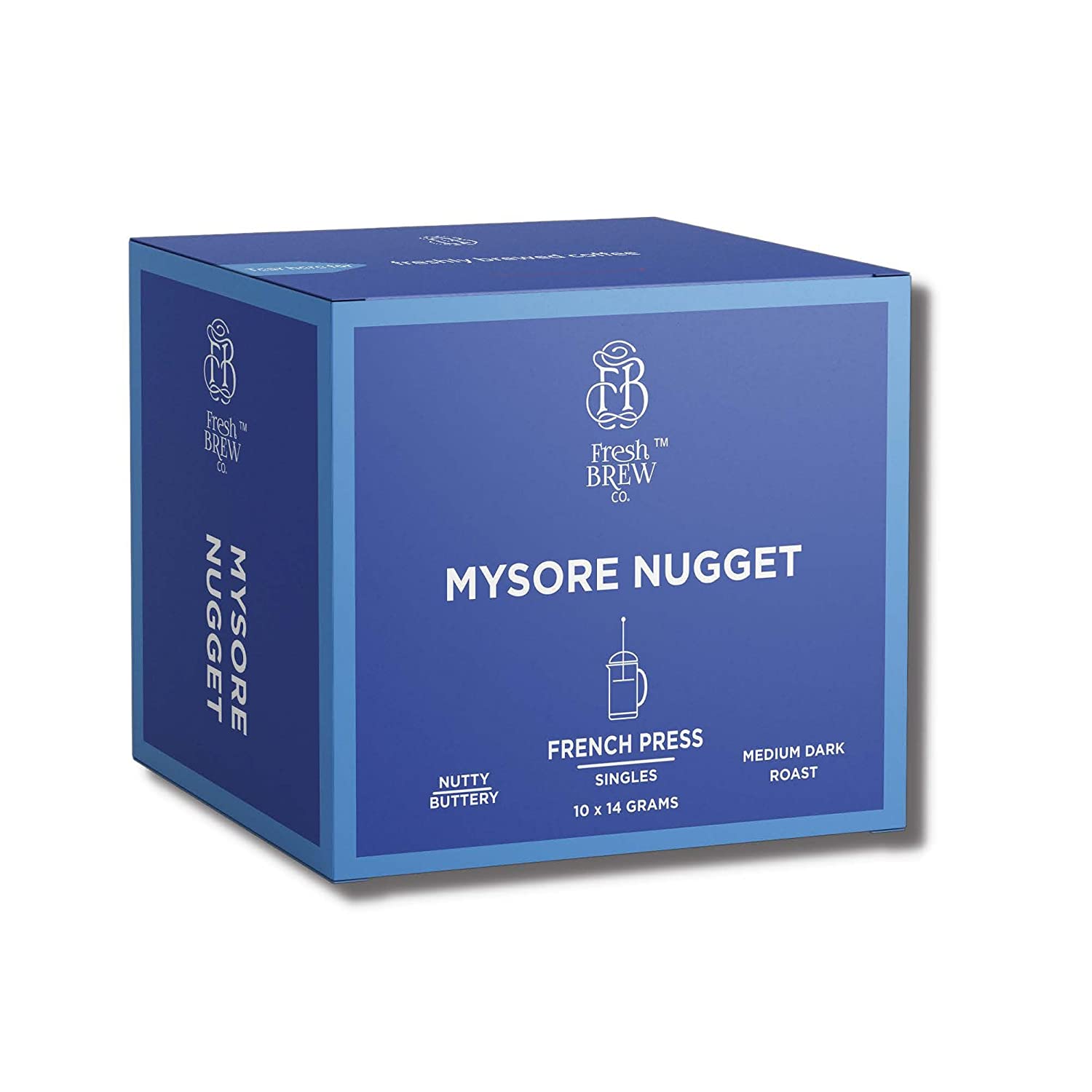 Fresh Brew Co. French Press Singles | Mysore Nugget ( Medium Dark Roast ) | 10 servings
