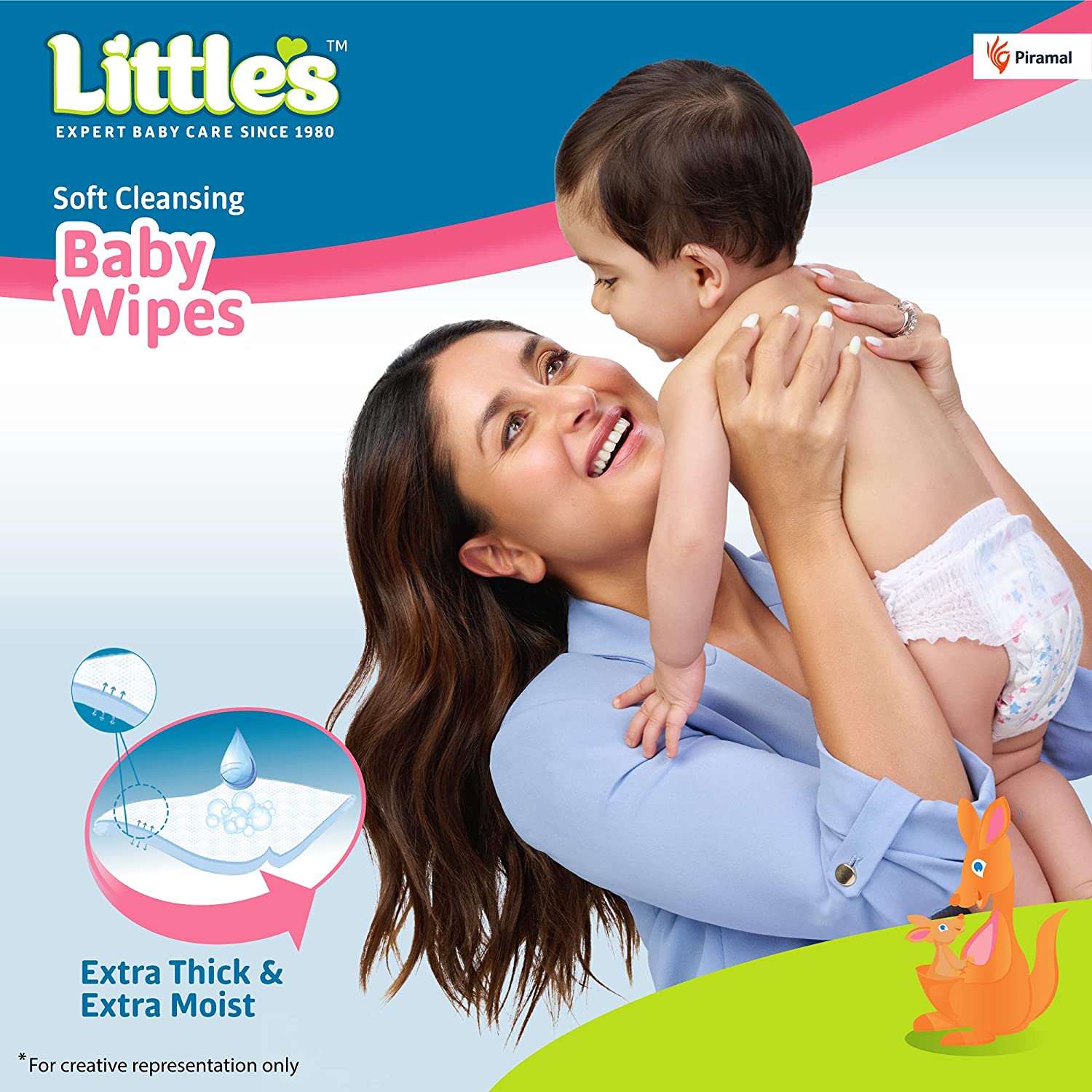 Little's Soft Cleansing Baby Wipes with Aloe Vera, Jojoba Oil and Vitamin E (80 wipes) pack of 3