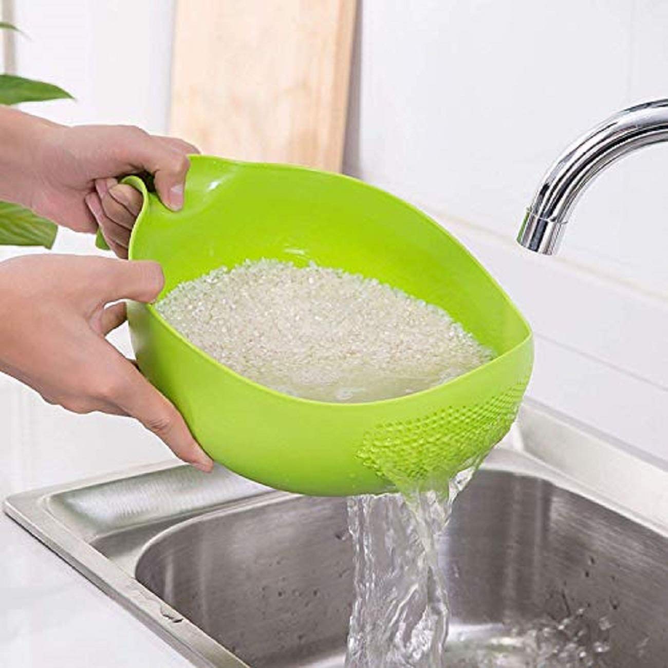 Pramukh Fashion Rice Pulses Fruits Vegetable Noodles Pasta Washing Bowl & Strainer Good Quality & Perfect Size for Storing and Straining Pack of 1
