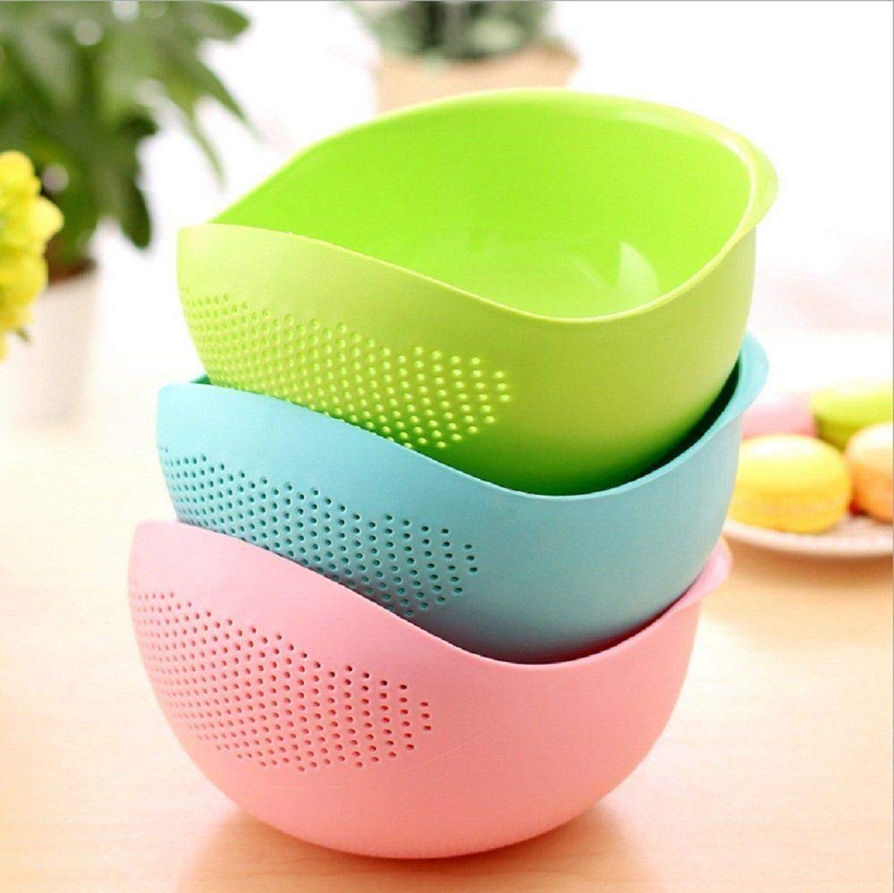 Pramukh Fashion Rice Pulses Fruits Vegetable Noodles Pasta Washing Bowl & Strainer Good Quality & Perfect Size for Storing and Straining Pack of 1